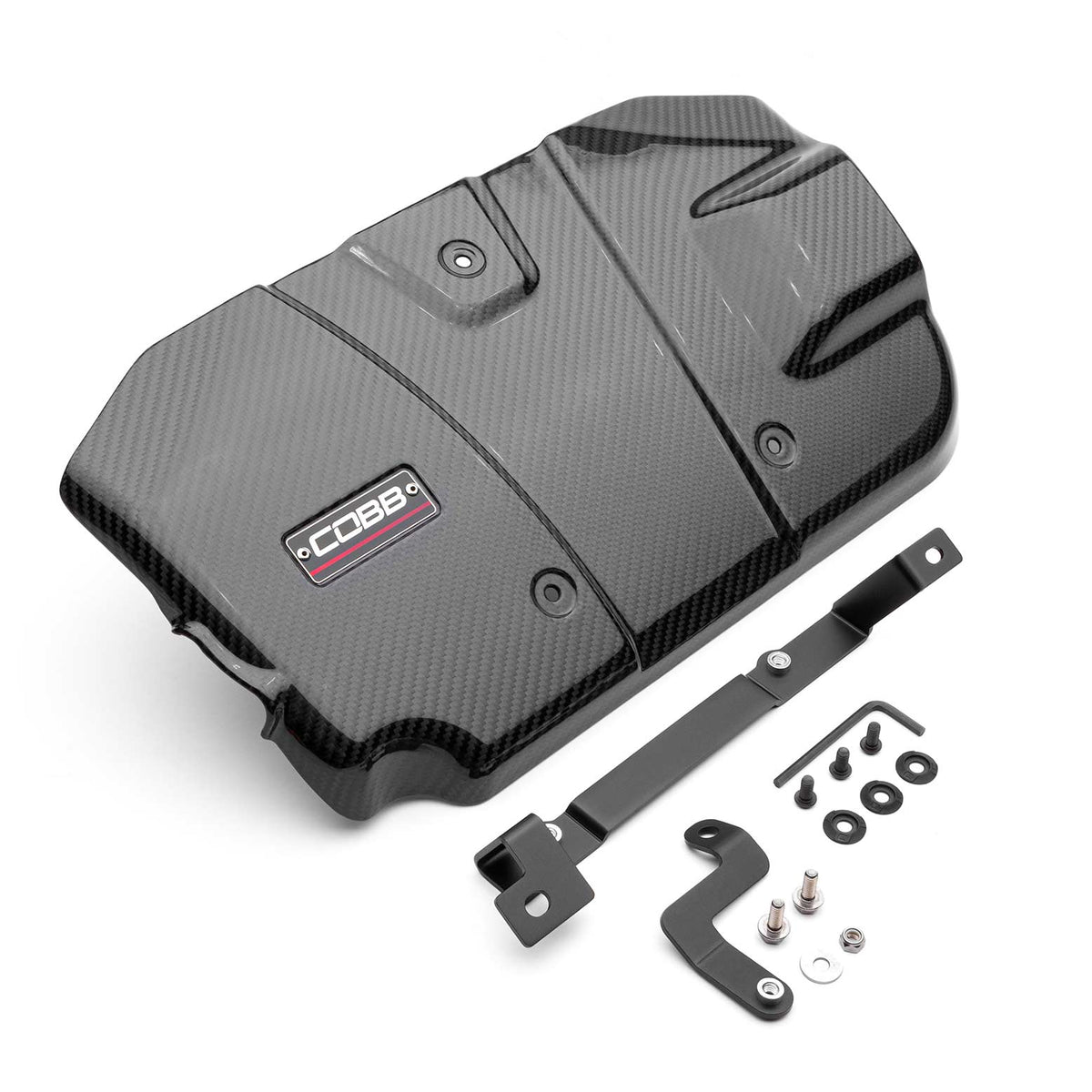 COBB Redline carbon fibre engine cover – Subaru WRX VB – cover, brackets and hardware