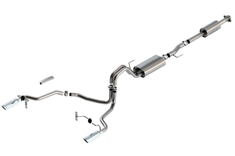 Borla Cat-Back Exhaust - Ford F-150 Crew Cab (P702) - 3in Dual 2.25in 4in Tips - Borla