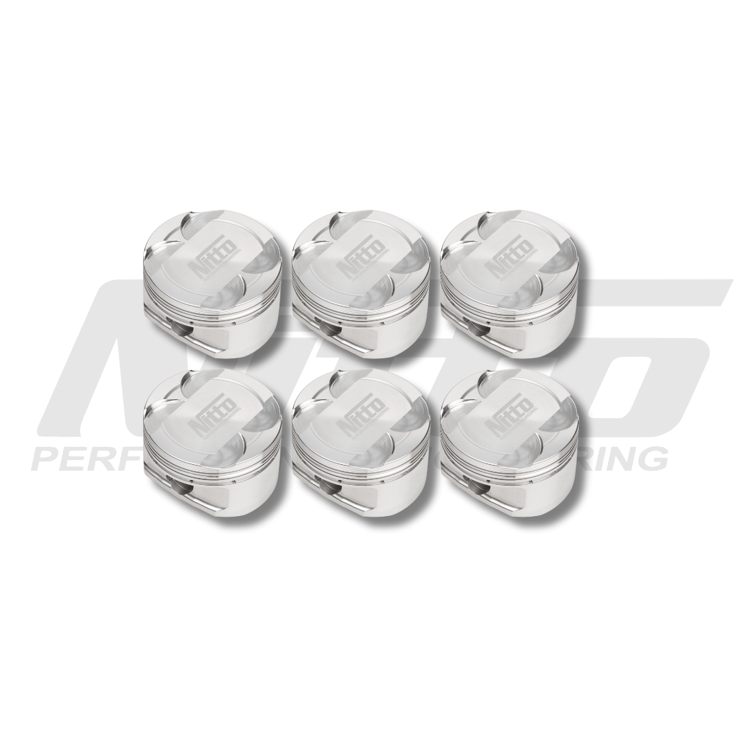 Nitto VR38DETT forged pistons, set of six