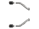 aFe Takeda Nissan Z axle-back pipes and carbon fibre tips laid out separately - AFE Power Thumbnail