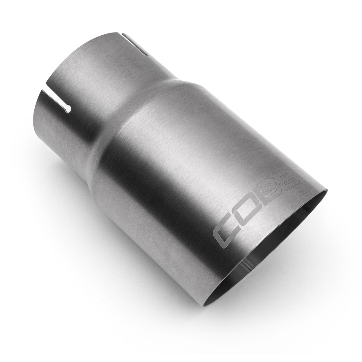 COBB brushed titanium exhaust tip – Subaru Impreza WRX/STI GD – brushed tip with COBB logo