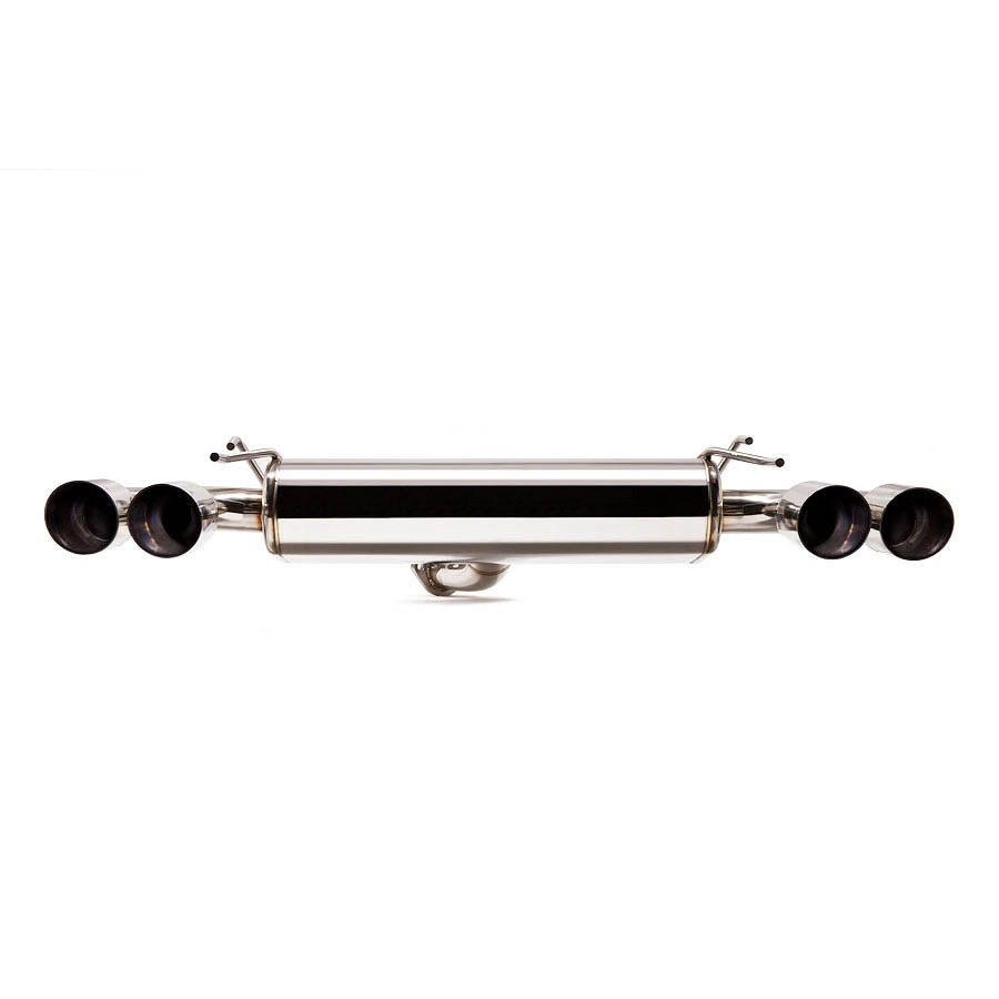 COBB stainless cat-back exhaust – Subaru Impreza WRX/STI hatch – full system, rear view with quad tips