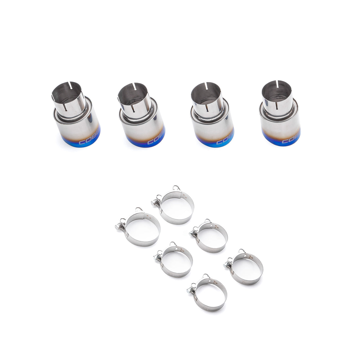 COBB blued titanium exhaust tip kit – four tips and slip-joint clamps
