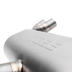 COBB titanium cat-back exhaust – Subaru WRX STI hatch – COBB logo on the muffler - Cobb Tuning Thumbnail