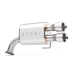 COBB stainless cat-back exhaust – Subaru WRX/STI sedan – muffler with dual tips, side view - Cobb Tuning Thumbnail