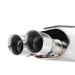COBB stainless cat-back exhaust – Subaru WRX/STI sedan – muffler outlet and tips, angled view - Cobb Tuning Thumbnail