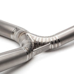 COBB titanium cat-back exhaust – Subaru WRX VB – Y-pipe join with COBB logo close-up - Cobb Tuning Thumbnail
