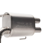 COBB titanium cat-back exhaust – Subaru WRX VB – COBB-embossed muffler close-up - Cobb Tuning Thumbnail