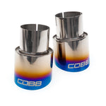 COBB titanium cat-back exhaust – Subaru WRX VB – pair of hand-blued tips with COBB logo - Cobb Tuning Thumbnail