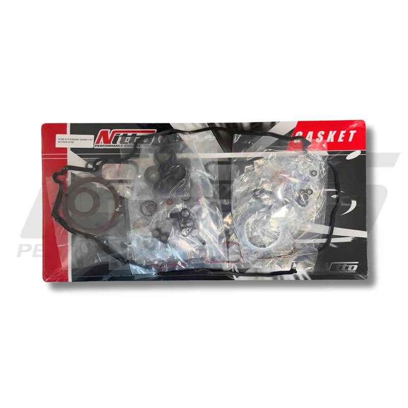 Nitto G16E-GTS engine gasket kit laid out - Nitto
