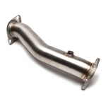 COBB downpipe – Mitsubishi Lancer Evolution X – stainless downpipe with O2 bung, angled view - Cobb Tuning Thumbnail