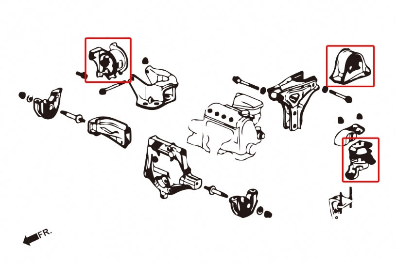 HARDRACE Hardened Engine Mount - Honda Civic (EK/EJ/EM1) - At/Mt - Image 2