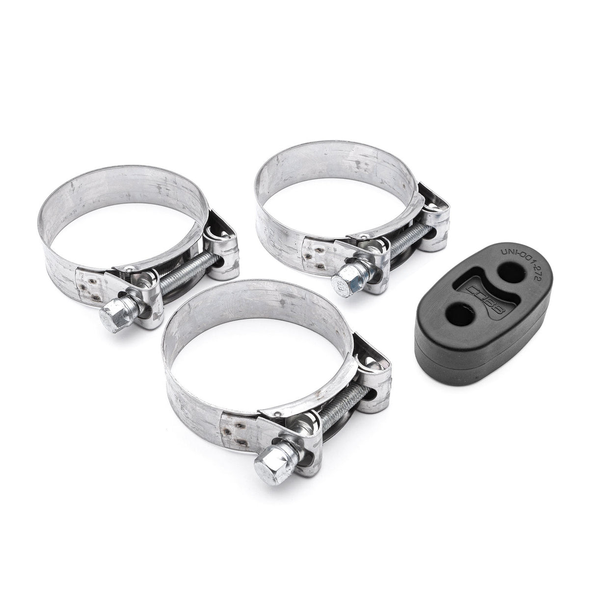 COBB cat-back exhaust hardware kit – VW Golf GTI Mk7 – three clamps with black hanger