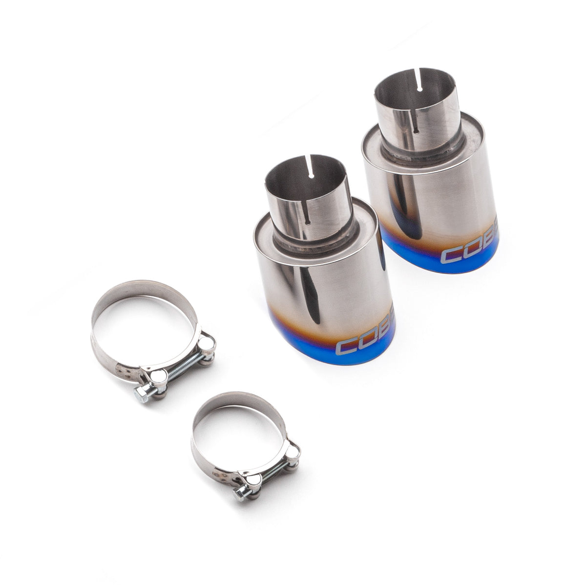 COBB blued titanium exhaust tip kit – pair of blued tips and two clamps