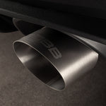 COBB brushed titanium exhaust tip kit – Volkswagen Golf GTI – tip below the rear bumper, close-up - Cobb Tuning Thumbnail
