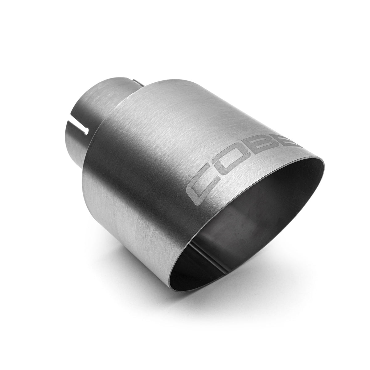 COBB brushed titanium exhaust tip kit – single brushed tip with COBB logo