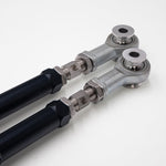 Suspension Secrets rear toe arms, close-up of the rod ends, stainless adjusters and lock nuts - Suspension Secrets Thumbnail