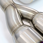 KORSH cat-back split into the dual tip pipes – weld close-up - KORSH Thumbnail