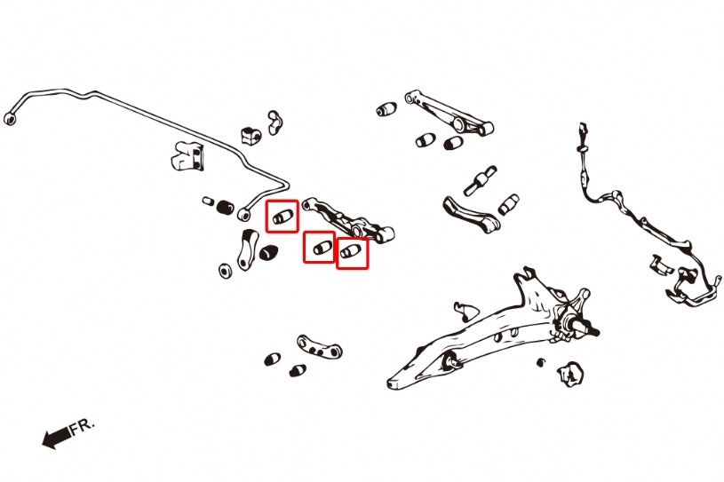 HARDRACE Rear Lower Arm Bushing - Honda CRX (EF) / CRX Del Sol (EG1/EG2) / Civic (EC/ED/EE/EF/EG/EH) - Hardened Rubber - Image 2