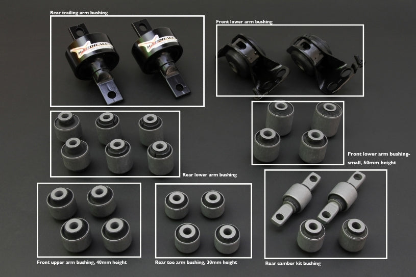 HARDRACE Arm Bushings Complete Set - Honda Integra (DC2) - Hardened Rubber - Image 2