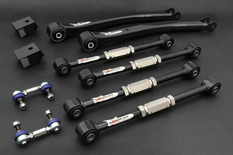 HARDRACE Rear Adjustable Arm Set (Trailing/Lateral) - Subaru Impreza WRX (GC/GF/GM/GD/GG) / Impreza WRX STI (GC/GF/GM/GD/GG) - Pillow Ball - Black - HARDRACE