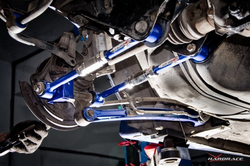 HARDRACE Rear Adjustable Arm Set (Trailing/Lateral) - Subaru Impreza WRX (GC/GF/GM/GD/GG) / Impreza WRX STI (GC/GF/GM/GD/GG) - Pillow Ball - Black - Image 2