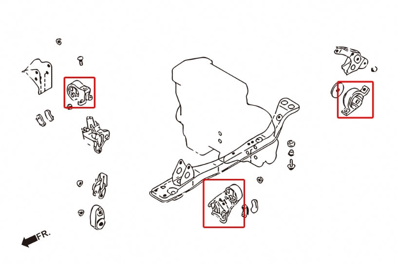 HARDRACE Hardened Engine Mount - Nissan Micra (K11) - For AT 4AT Use Only - Image 2