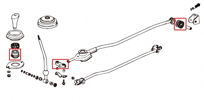 HARDRACE TPV Reinforced Shifter Bushing Kit - Honda CR-V (RD1-RD3) / Integra (DC2) / Civic (EG/EH/EJ/EK/EM1) - Image 2