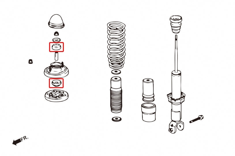 HARDRACE Reinforced TPV Upper and Lower Strut Mount Bush - Honda CR-V (RD1-RD3) / Integra (DC2) / Accord (CB/CD) / Civic (EG/EH/EJ/EK/EM1) - Image 2