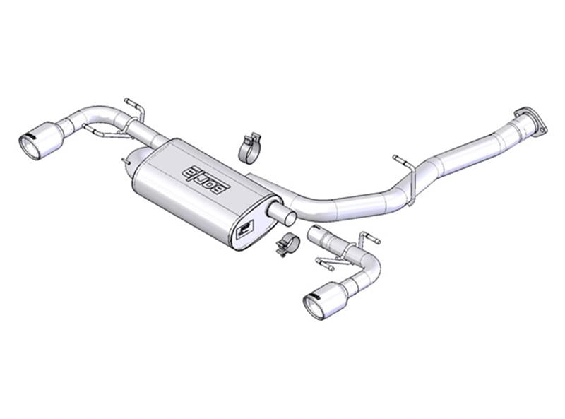 Borla Cat-Back Exhaust - Mazda RX-8 (SE3P) - Single Angle-Cut Rear Exit - Image 2