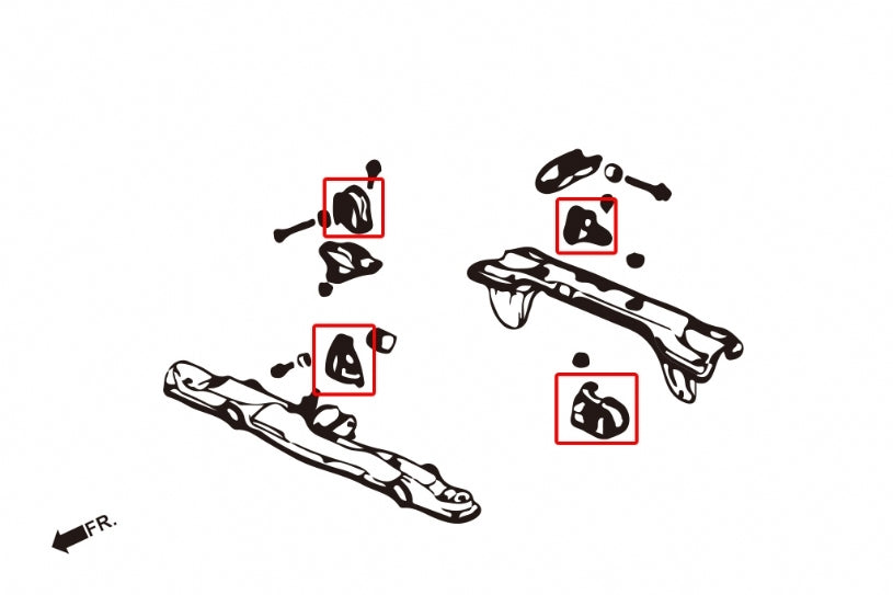 HARDRACE Hardened Engine Mounts - Honda CRX (EF) / Civic (EC/ED/EE/EF) - Image 2