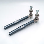 Suspension Secrets bump steer tie rod ends, grey pair with rod ends and studs, white background - Suspension Secrets Thumbnail