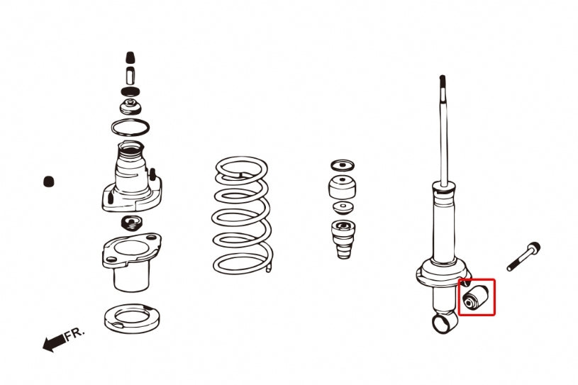 HARDRACE Rear Shock Absorber Bushing - Honda Civic (EM2/ES1/EP3) - Hardened Rubber - Image 2