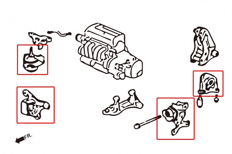 HARDRACE Hardened Engine Mount - Honda Integra (DC5) / Integra Type R (DC5) / Civic (EM2/ES1/EP3) - Image 2