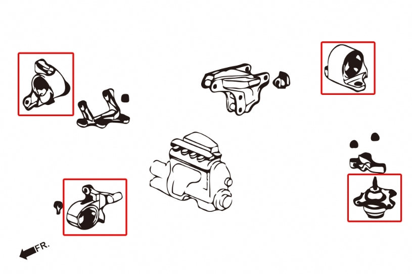 HARDRACE Hardened Engine Mount - Honda Civic (EM2/ES1/EP3) - For ES Use - Image 2