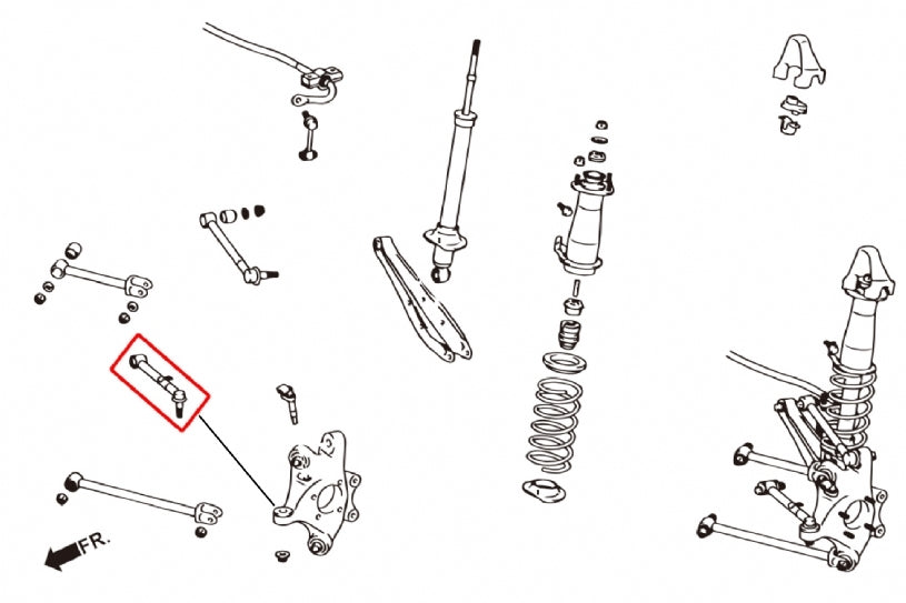HARDRACE Rear Toe Control Arm Adjustable - Lexus IS250 / IS350 (XE20) / GS (GRS19) / Toyota Mark X (GRX120/GRX13X) - Pillow Ball - Image 2