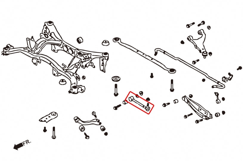 HARDRACE Rear Toe Control Arm - Subaru Impreza WRX (GE-GR) / Impreza WRX STI (GE-GR) / Forester (SH/SJ) - Pillow Ball - Image 2