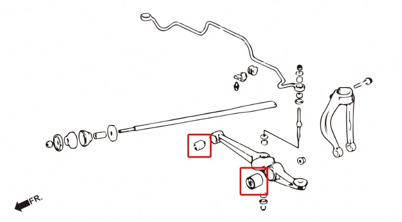HARDRACE Front Lower Arm Bushing - Honda CRX (EF) / Integra (DA) / Civic (EC/ED/EE/EF) - Hardened Rubber - Image 2