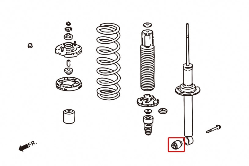 HARDRACE Rear Shock Bushing - Honda Accord V6 (UC1) / Accord Euro (CL) / Accord (CF/CH/CL/CG) - Hardened Rubber - Image 2