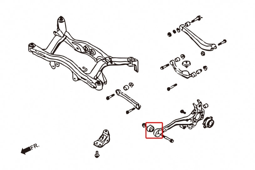 HARDRACE Rear Trailing Arm Bushing - Subaru Liberty (BE/BH/BT/BL/BP) - Hardened Rubber - Image 2