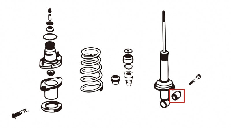 HARDRACE Rear Shock Absorber Bushing - Honda Integra (DC5) - Hardened Rubber - Image 2 - HARDRACE