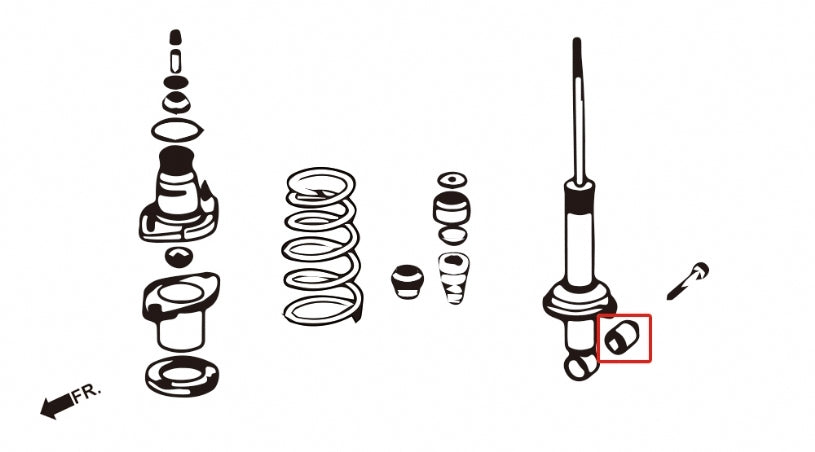 HARDRACE Rear Shock Absorber Bushing - Honda Integra (DC5) - Hardened Rubber - Image 2