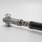 Suspension Secrets rear link arm, close-up of the rod end, lock nut and stainless adjuster - Suspension Secrets Thumbnail