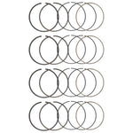 Manley piston ring sets laid out in four rows: top, second and oil rings - Manley Thumbnail