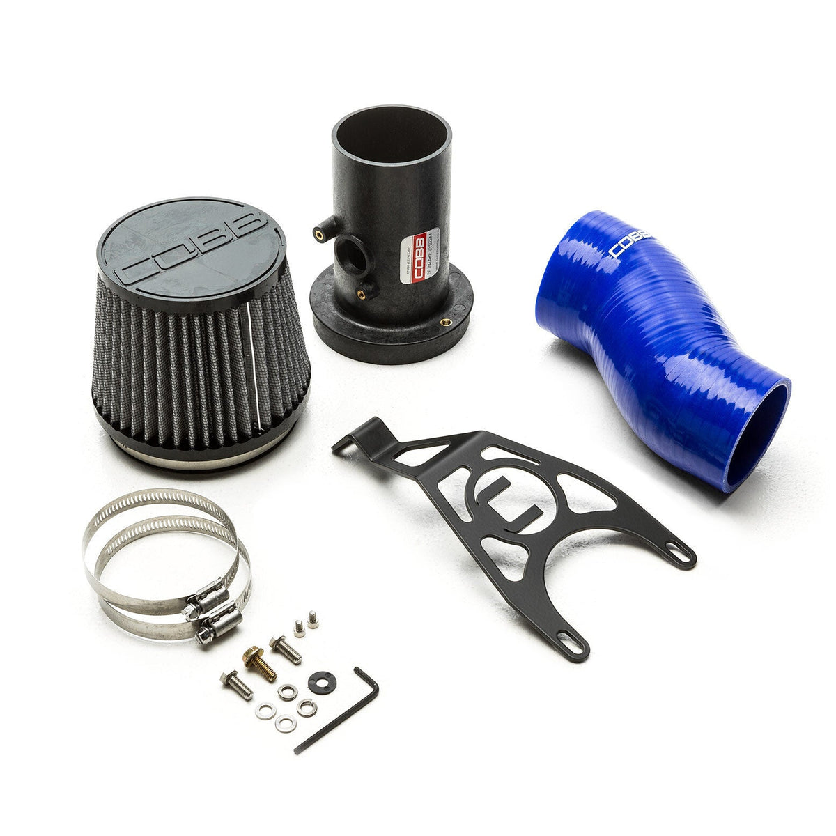 COBB SF intake and airbox – Subaru WRX and STI – intake kit with blue silicone hose and bracket
