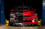 COBB front mount intercooler core – Subaru WRX STI VA – split view with the bumper off showing the core - Cobb Tuning Thumbnail