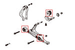 HARDRACE Front Lower Arm Bushing - Honda Civic (EK/EJ/EM1) - Hardened Rubber - Including Compliance Bushing - Image 5 - HARDRACE Thumbnail