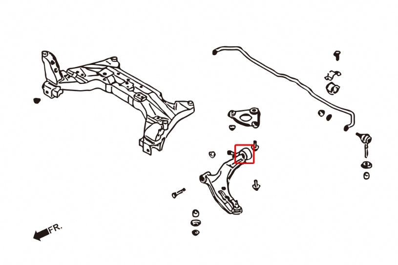 HARDRACE Front Lower Arm Bushing - Nissan Sentra / Sylphy (B15/N16) - Hardened Rubber - Rear Big - Image 2