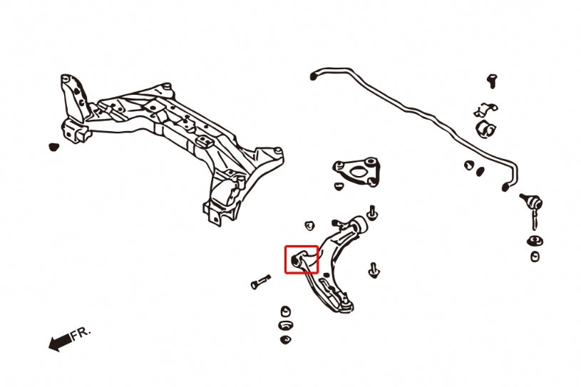 HARDRACE Front Lower Arm Bushing - Nissan Sentra / Sylphy (B15/N16) - Hardened Rubber - Front Samll - Image 2