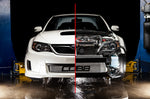 COBB front mount intercooler core – Subaru Impreza WRX/STI hatch – split view with silver COBB core installed - Cobb Tuning Thumbnail